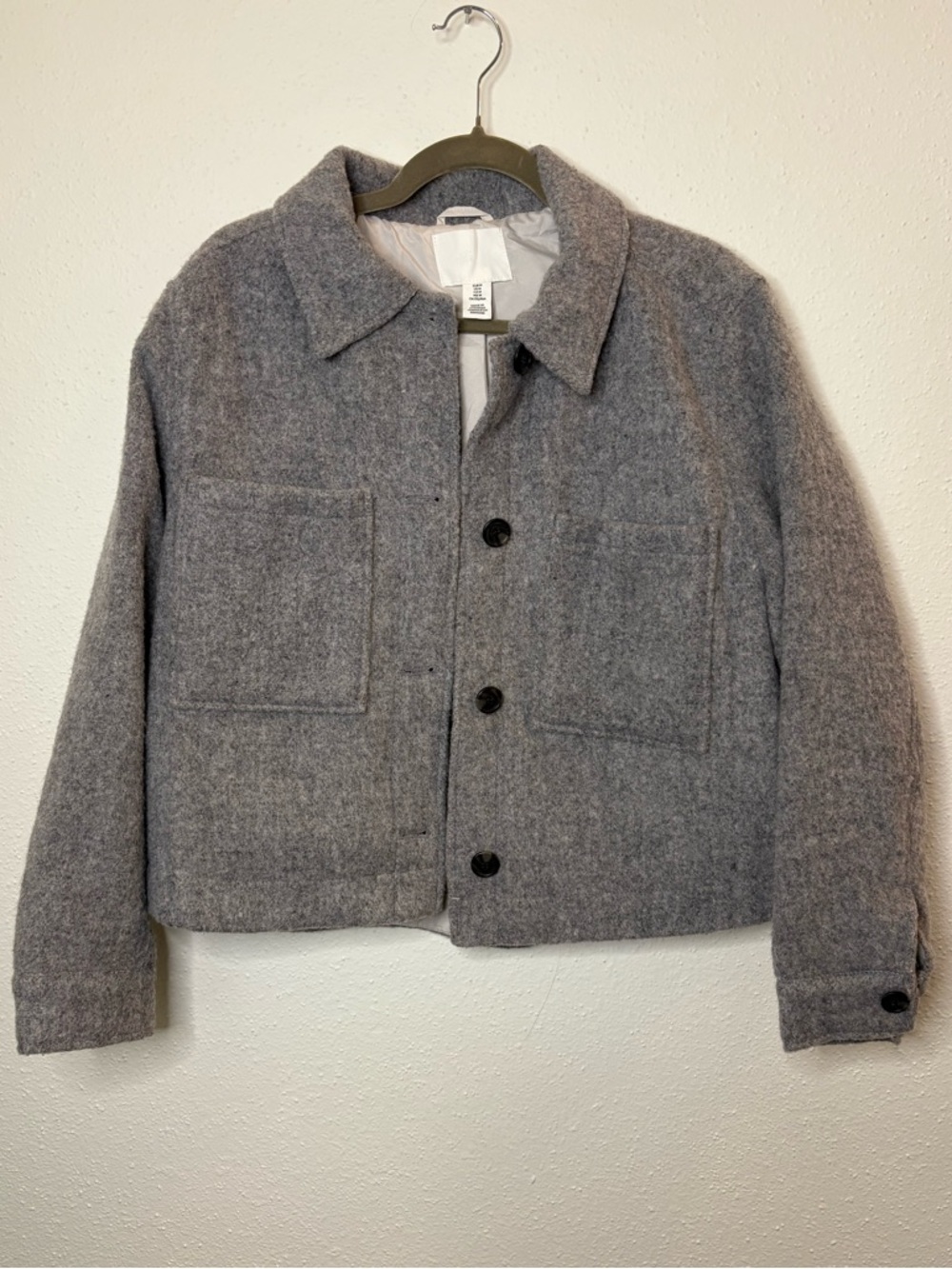 H&M Grey Button-Front Jacket